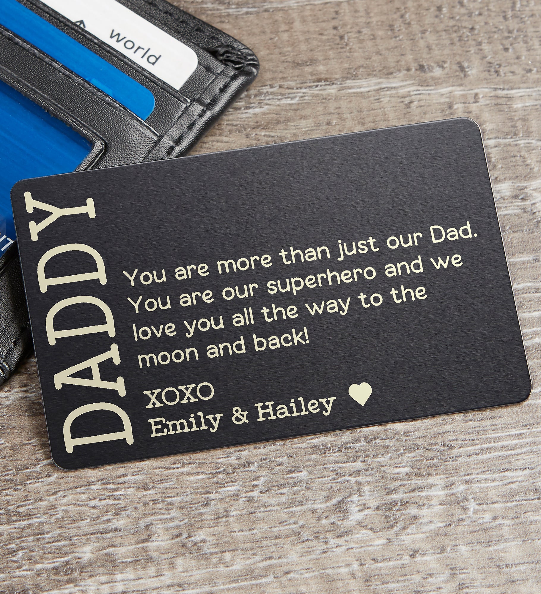 I Love You Dad Engraved Metal Wallet Card